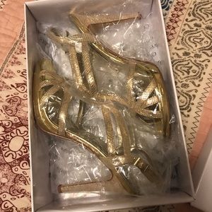 Caparros gold Finland strappy heels